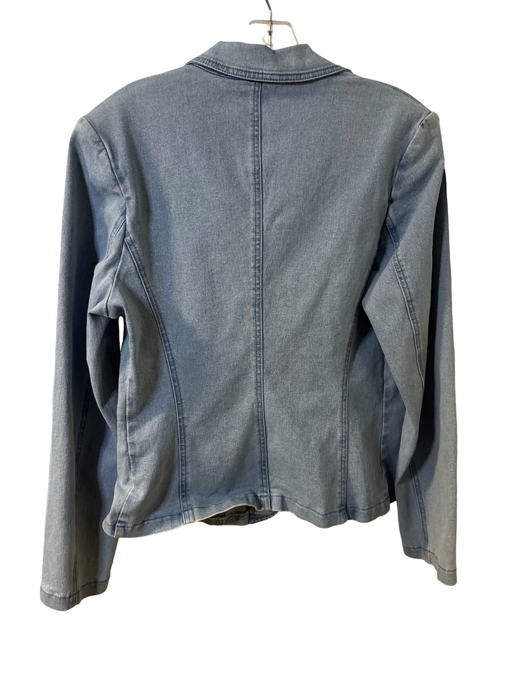 Women's Y2K Classic Light Blue Denim Fitted Coastal Grandma BlazerJacket Size M - Picture 2 of 7